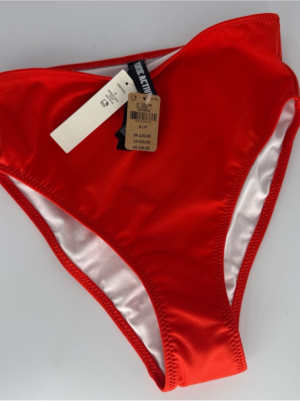 Victoria’s Secret PINK Active  Red Small High Waist Mini Bikini Bottom Swim New